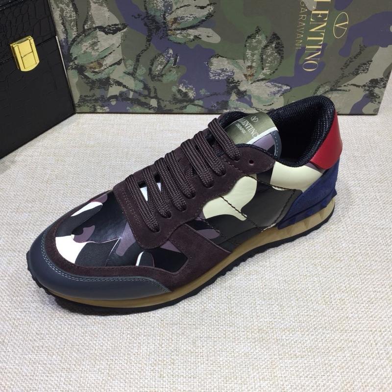 Valentino Perfect Quality Sneakers Purple and white camouflage details with beige soles MS071445