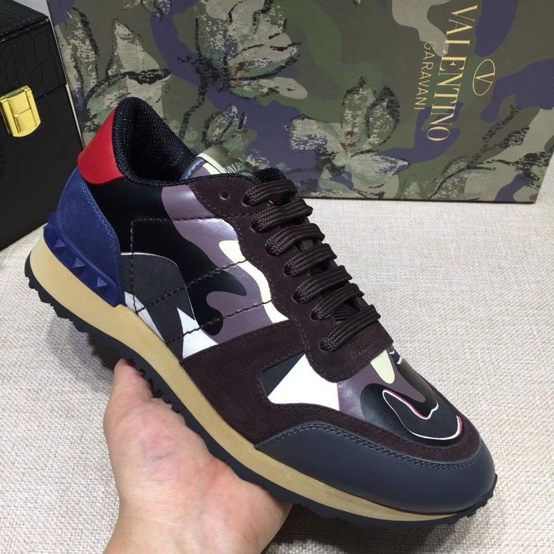 Valentino Perfect Quality Sneakers Purple and white camouflage details with beige soles MS071445