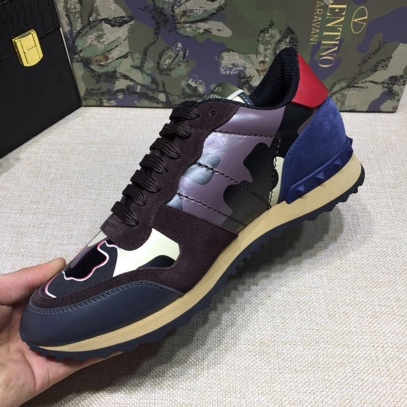 Valentino Perfect Quality Sneakers Purple and white camouflage details with beige soles MS071445