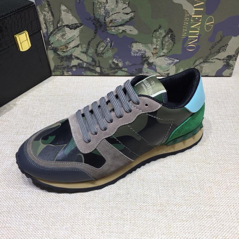 Valentino Perfect Quality Sneakers Grey and green camouflage details with beige soles MS071442