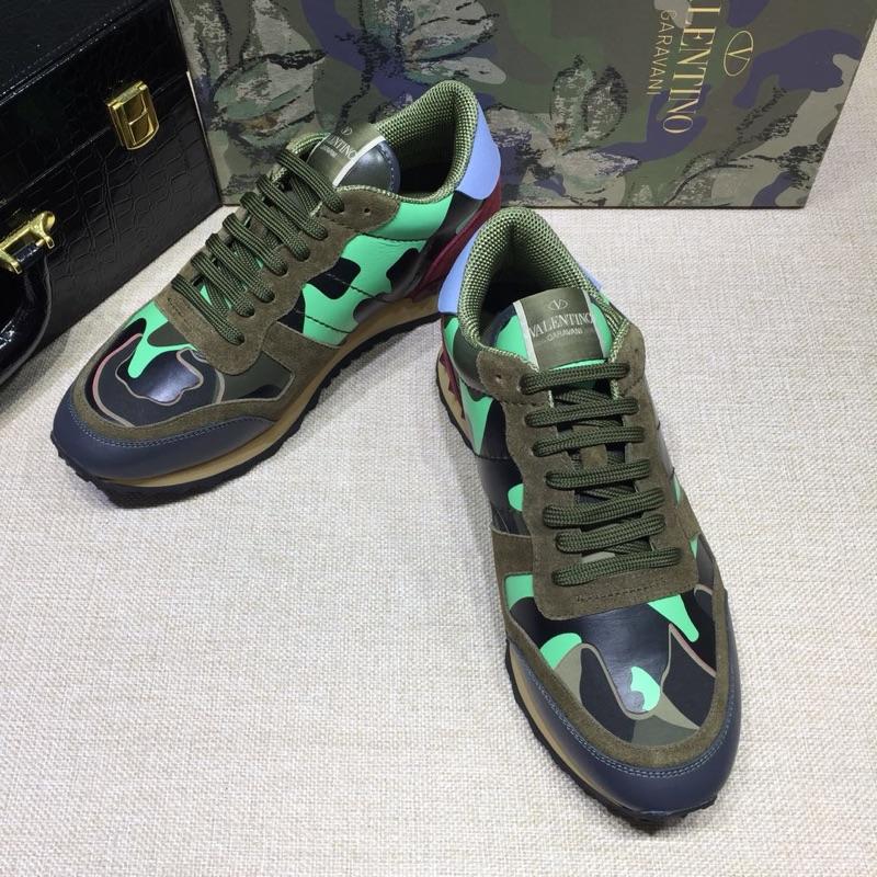 Valentino Perfect Quality Sneakers Green and green camouflage details with beige soles MS071440