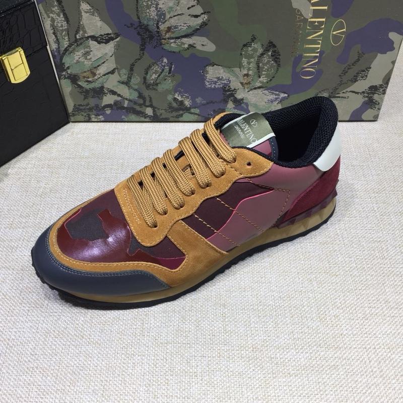 Valentino Perfect Quality Sneakers Brown and red camouflage details with beige soles MS071437
