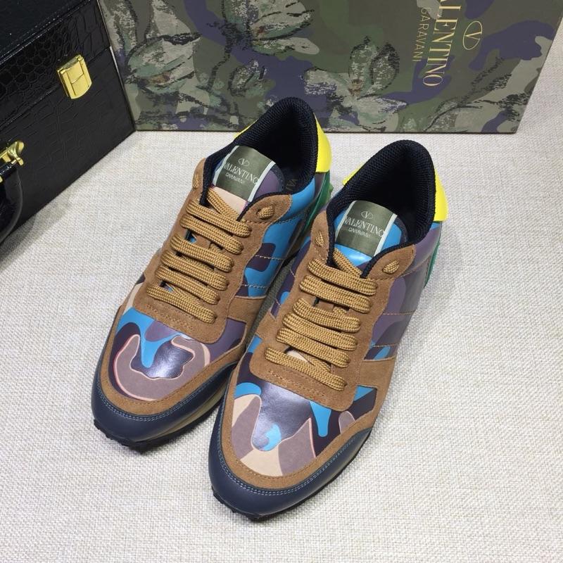 Valentino Perfect Quality Sneakers Brown and purple camouflage details with beige soles MS071441