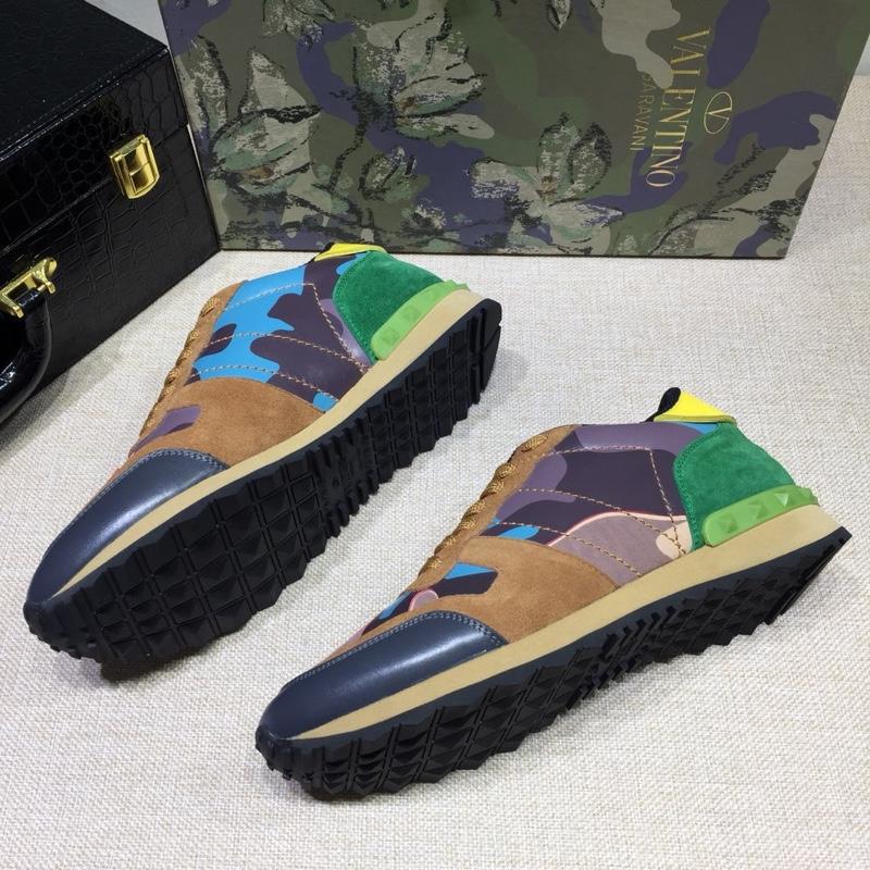 Valentino Perfect Quality Sneakers Brown and purple camouflage details with beige soles MS071441