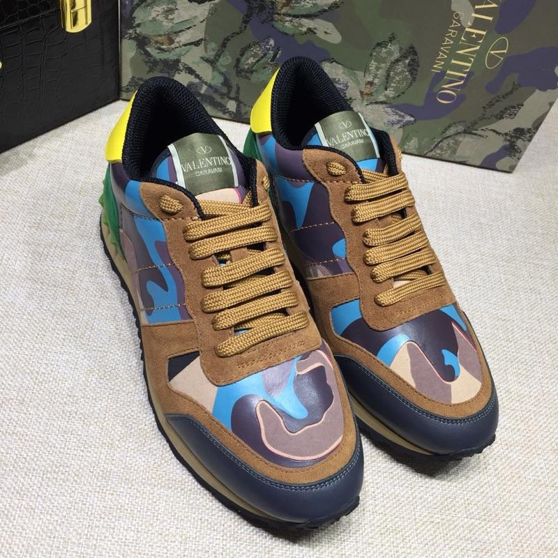Valentino Perfect Quality Sneakers Brown and purple camouflage details with beige soles MS071441