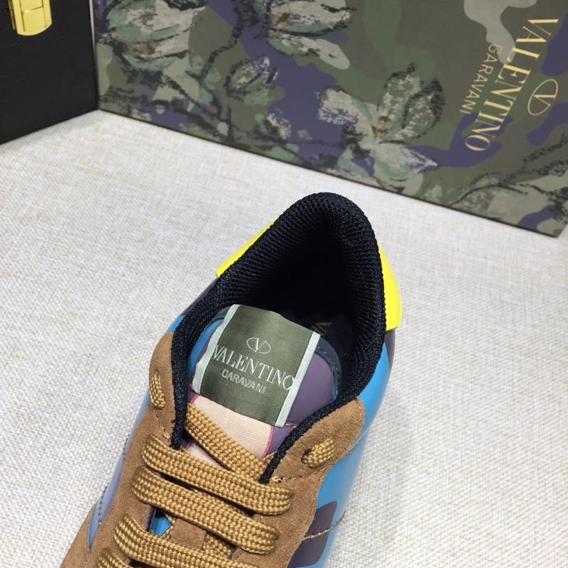 Valentino Perfect Quality Sneakers Brown and purple camouflage details with beige soles MS071441