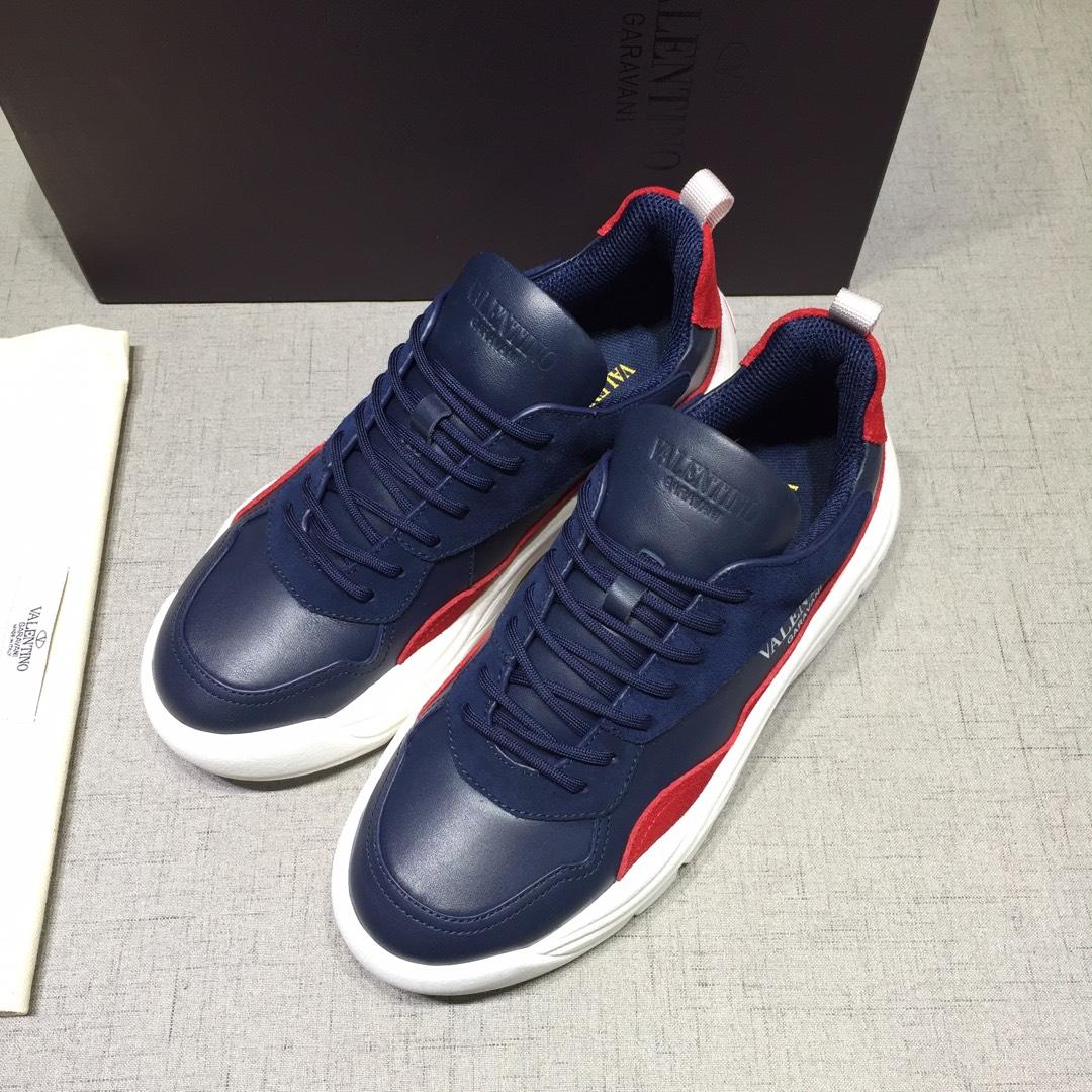 Valentino Perfect Quality Sneakers Blue and red heel with white sole MS071449