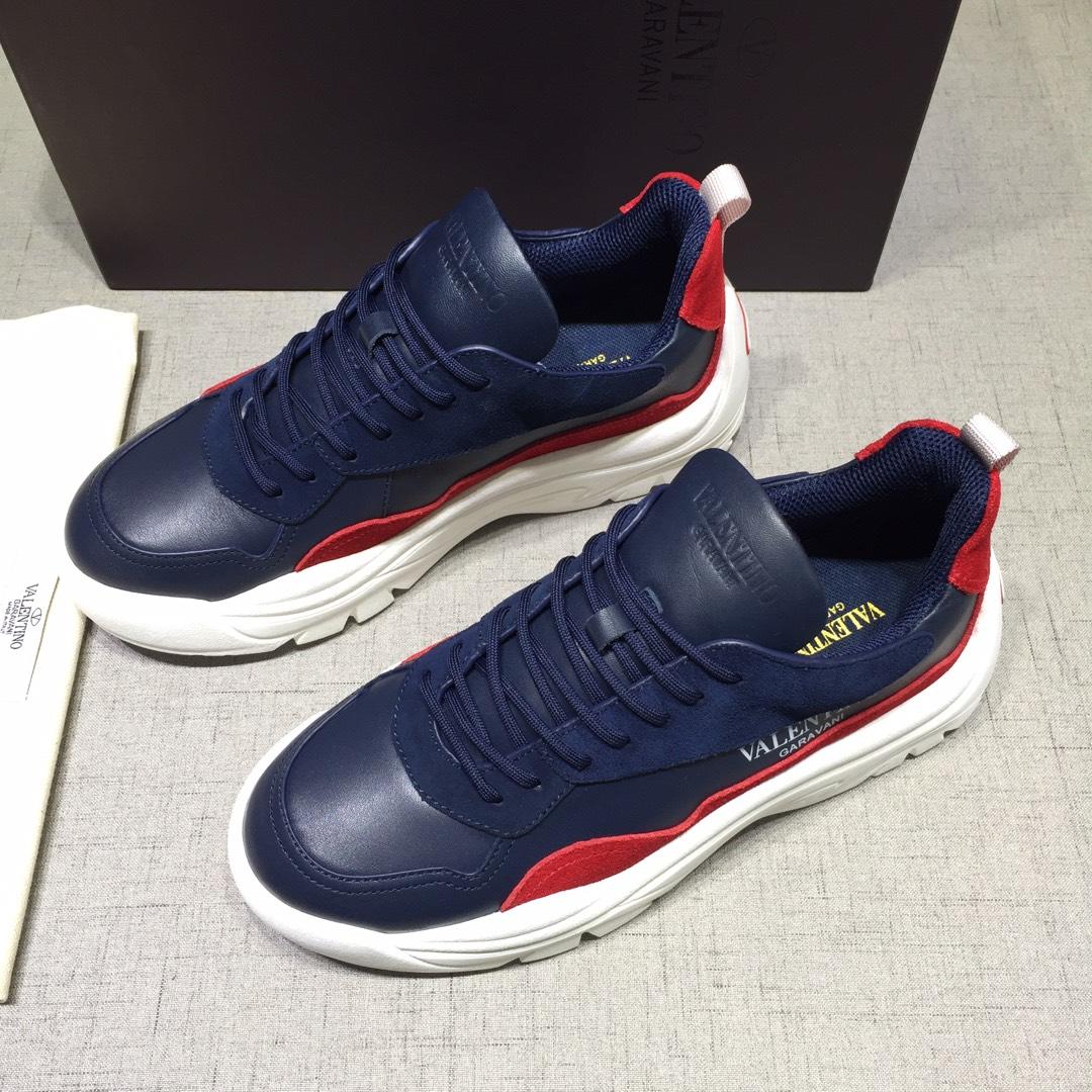 Valentino Perfect Quality Sneakers Blue and red heel with white sole MS071449