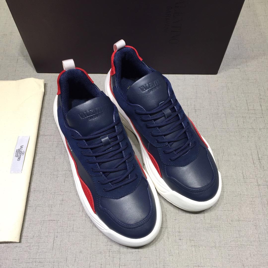 Valentino Perfect Quality Sneakers Blue and red heel with white sole MS071449