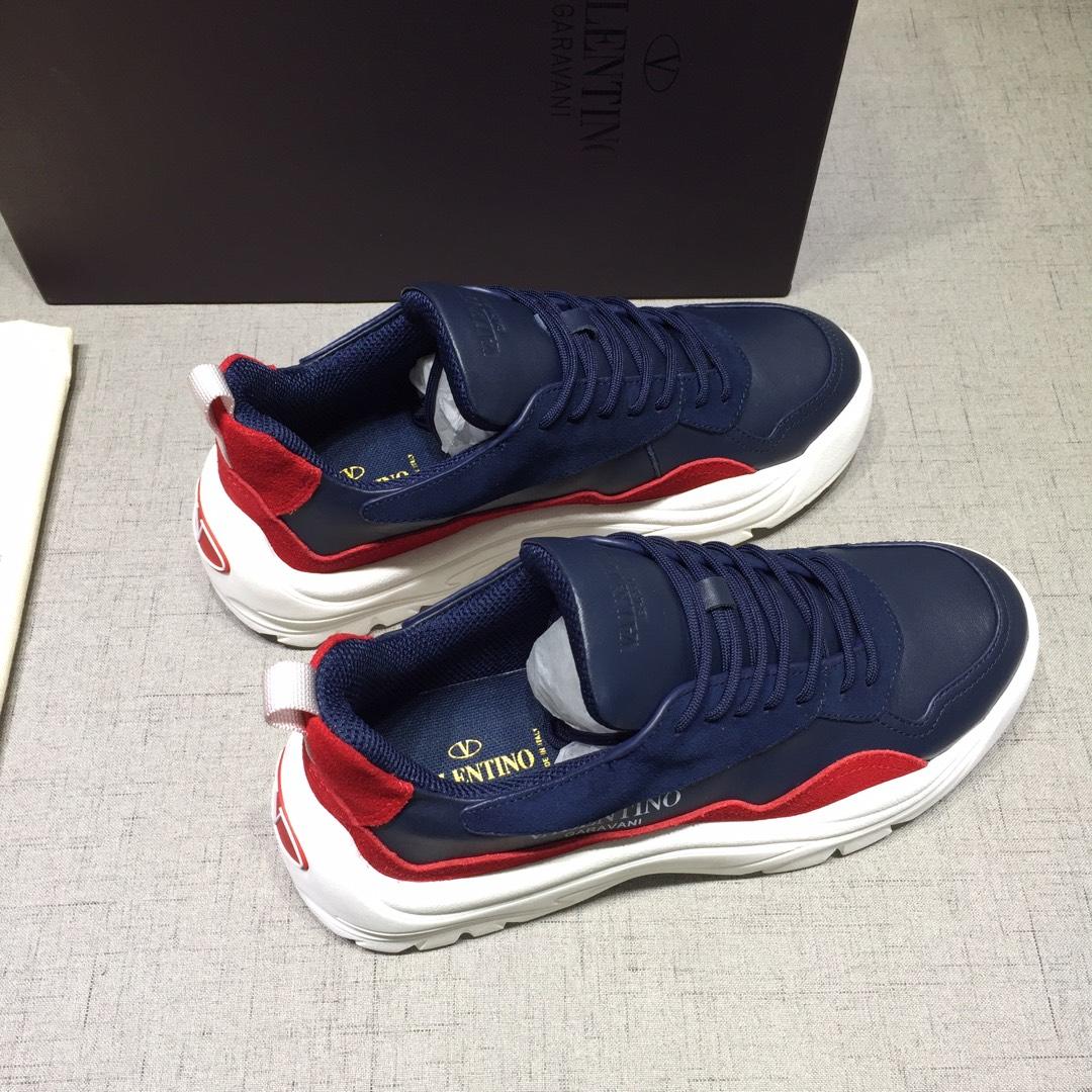 Valentino Perfect Quality Sneakers Blue and red heel with white sole MS071449