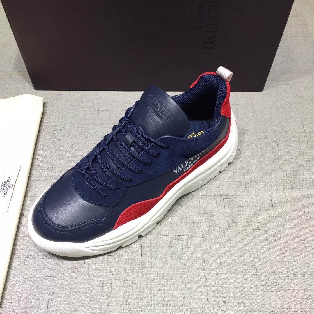 Valentino Perfect Quality Sneakers Blue and red heel with white sole MS071449