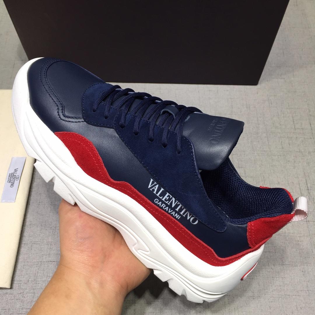 Valentino Perfect Quality Sneakers Blue and red heel with white sole MS071449