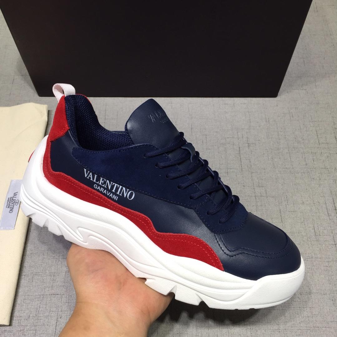 Valentino Perfect Quality Sneakers Blue and red heel with white sole MS071449