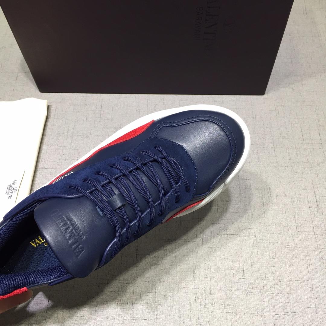 Valentino Perfect Quality Sneakers Blue and red heel with white sole MS071449