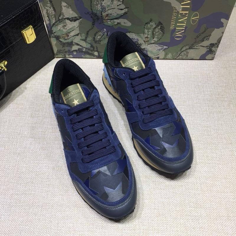 Valentino Perfect Quality Sneakers Blue and camouflage stars detail with white sole MS071433