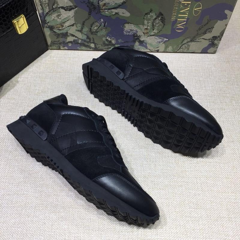 Valentino Perfect Quality Sneakers Black and black heel with black sole MS071434