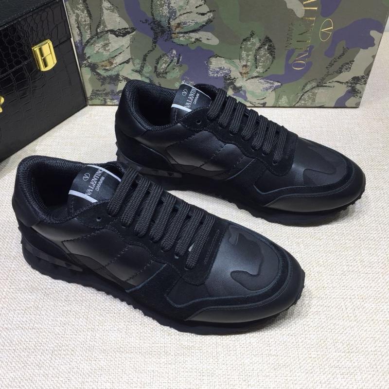 Valentino Perfect Quality Sneakers Black and black heel with black sole MS071434