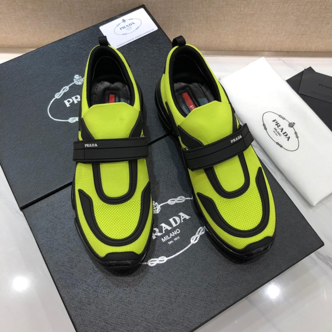 Prada Perfect Quality Sneakers Yellow and black details with black sole MS071303