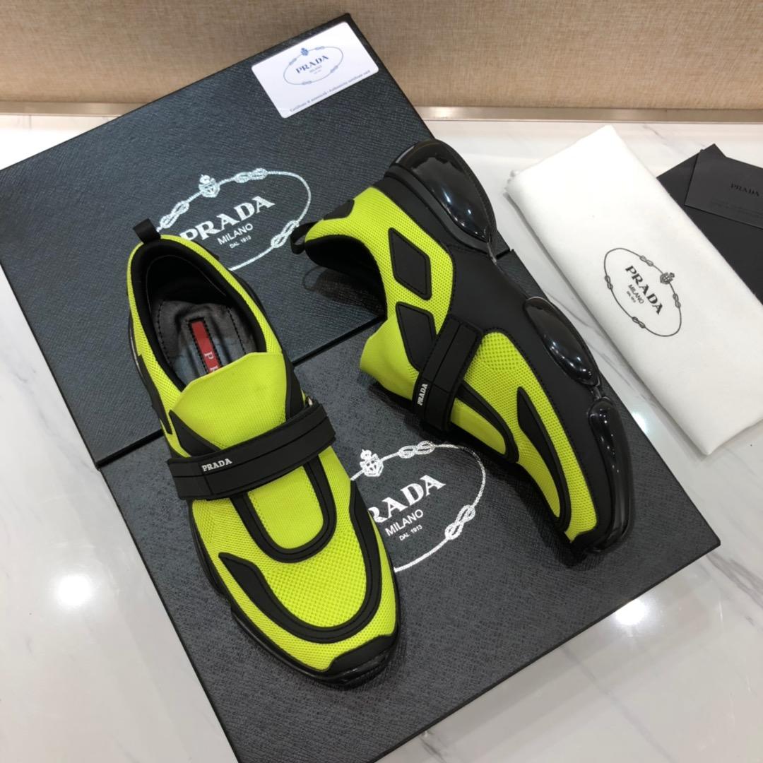 Prada Perfect Quality Sneakers Yellow and black details with black sole MS071303