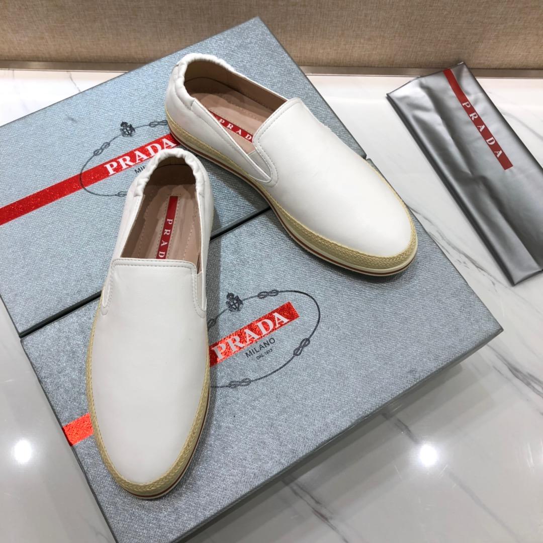 Prada Perfect Quality Sneakers White and straw soles MS071268