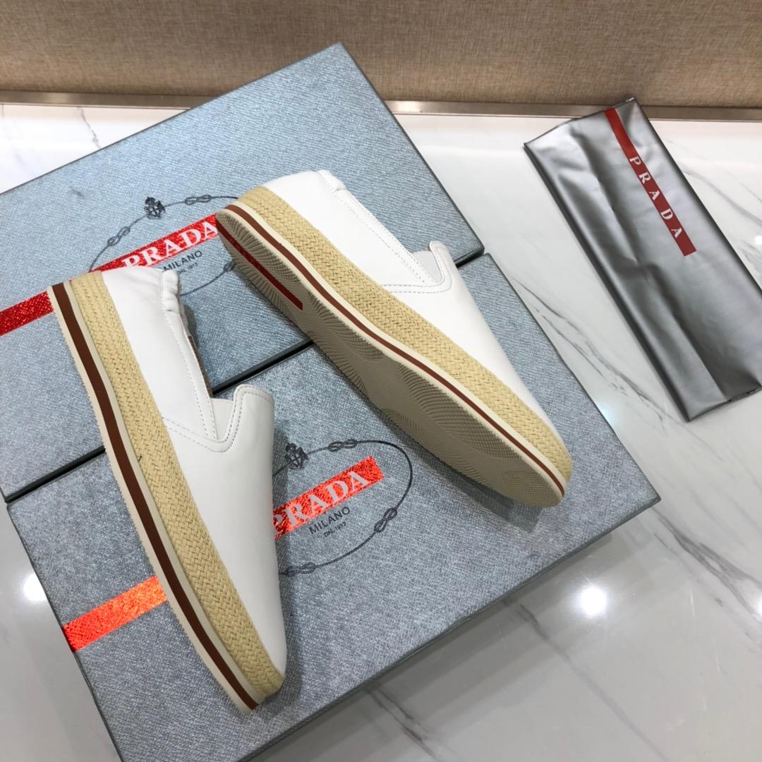 Prada Perfect Quality Sneakers White and straw soles MS071268