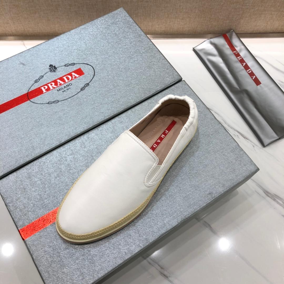 Prada Perfect Quality Sneakers White and straw soles MS071268