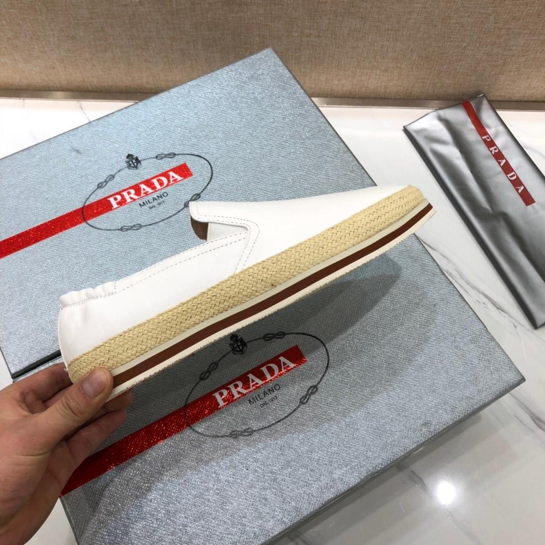 Prada Perfect Quality Sneakers White and straw soles MS071268