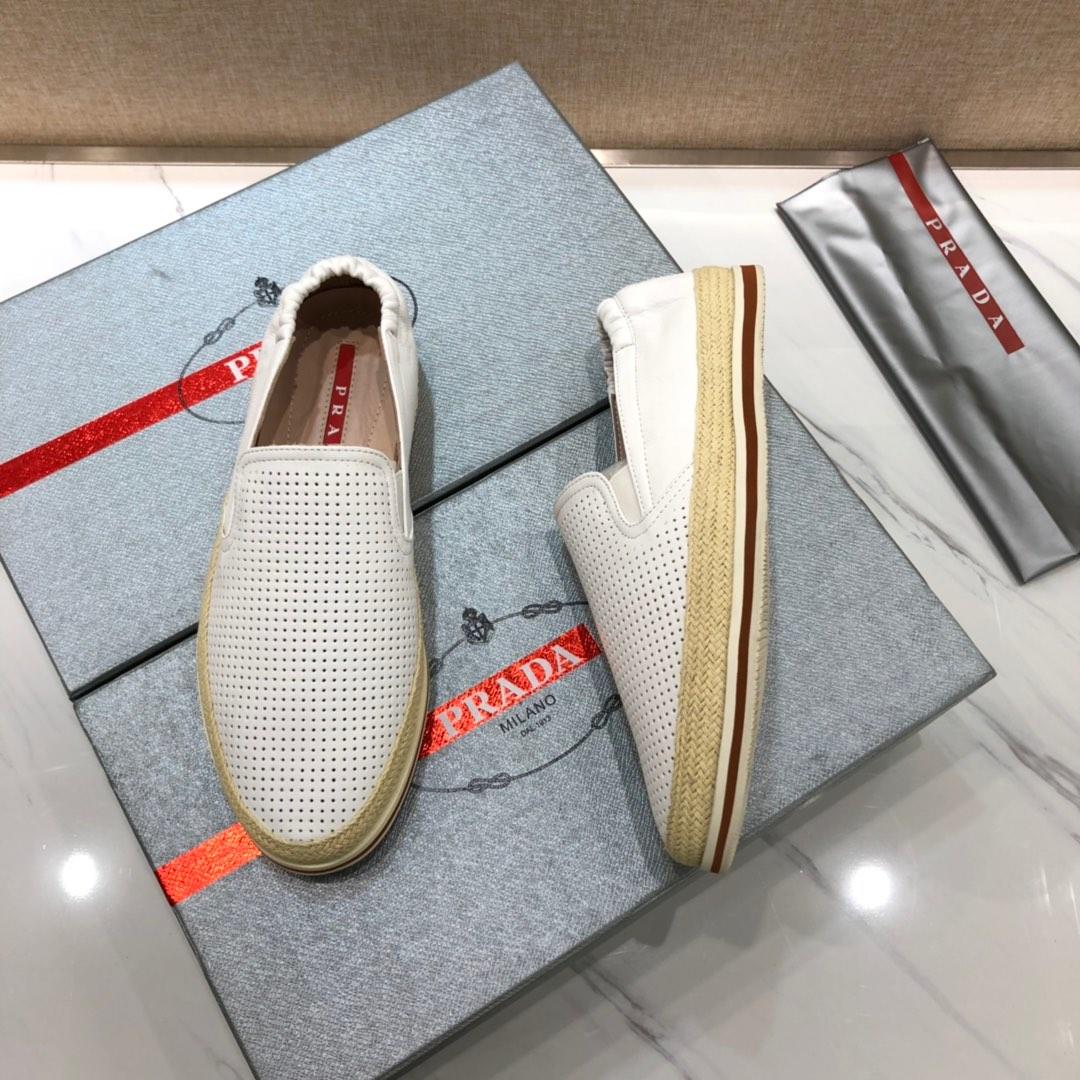 Prada Perfect Quality Sneakers White and straw soles MS071265