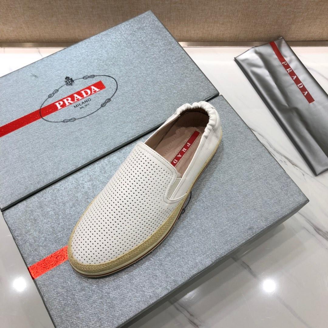 Prada Perfect Quality Sneakers White and straw soles MS071265