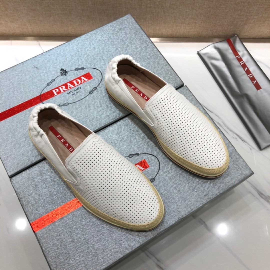 Prada Perfect Quality Sneakers White and straw soles MS071265