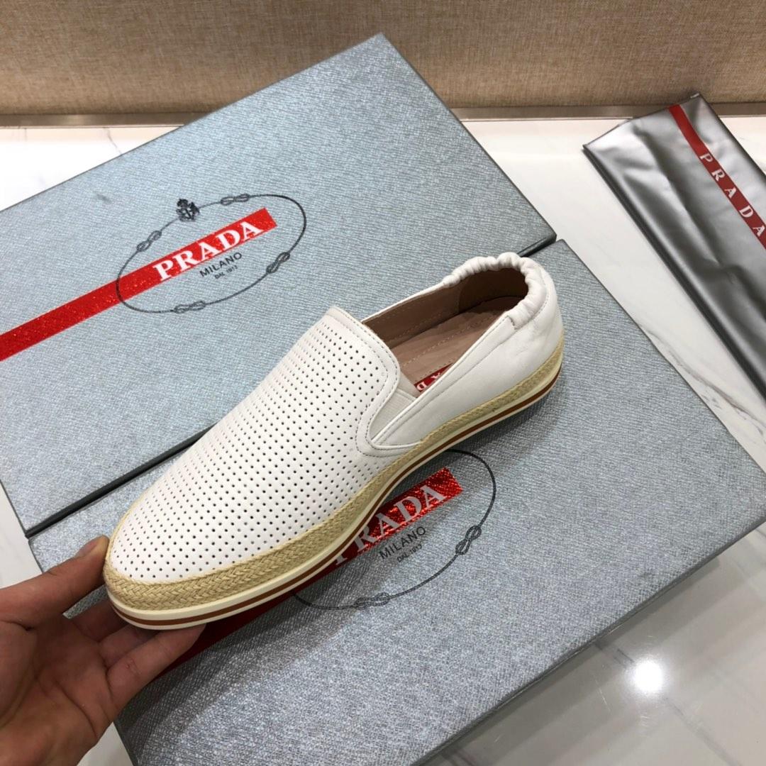 Prada Perfect Quality Sneakers White and straw soles MS071265