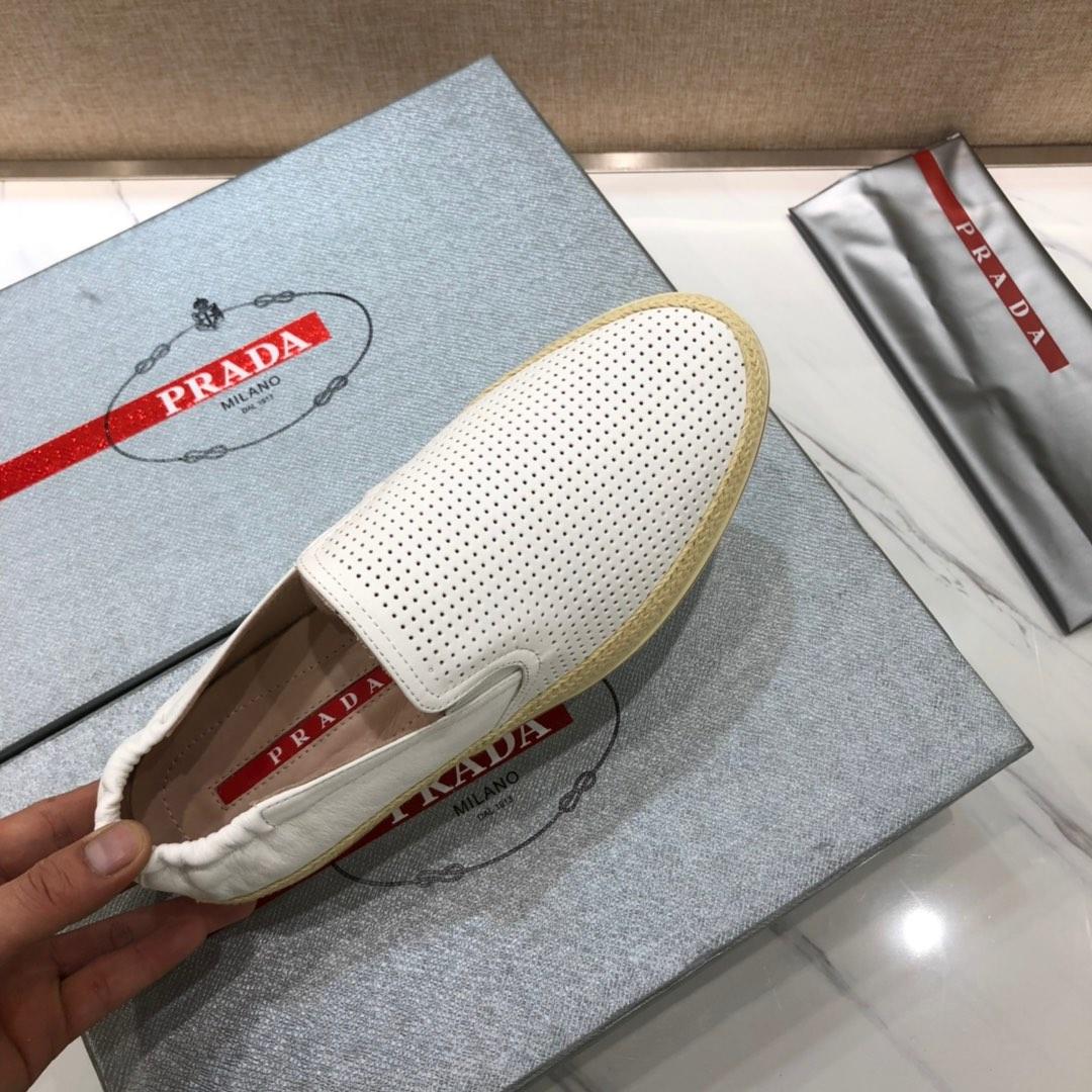 Prada Perfect Quality Sneakers White and straw soles MS071265