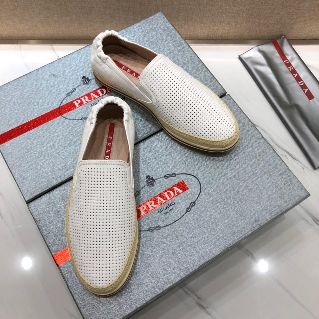 Prada Perfect Quality Sneakers White and straw soles MS071265