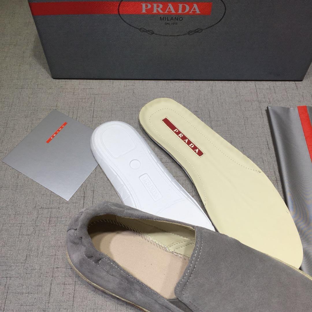 Prada Perfect Quality Sneakers Grey suede and white rubber sole MS071271