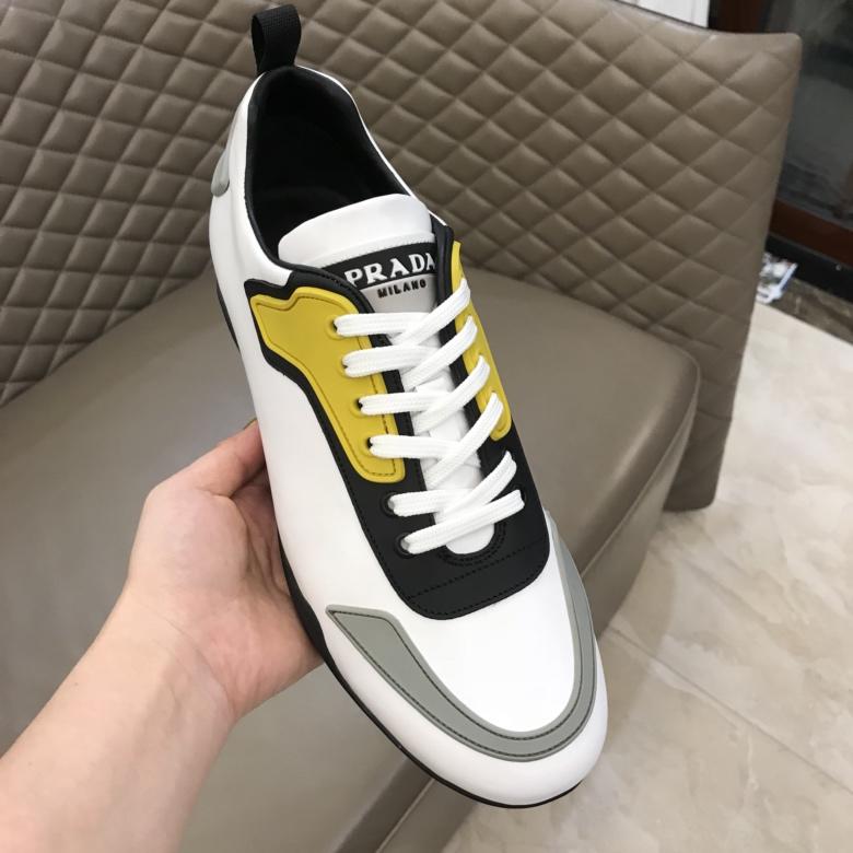 Prada Fashion Sneakers White and yellow details with black sole MS02942