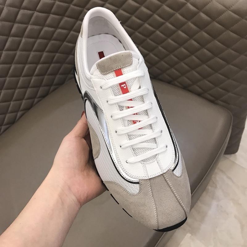 Prada Fashion Sneakers White and grey suede with white soles MS02931
