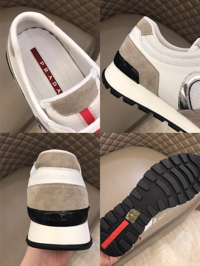 Prada Fashion Sneakers White and grey suede with white soles MS02931