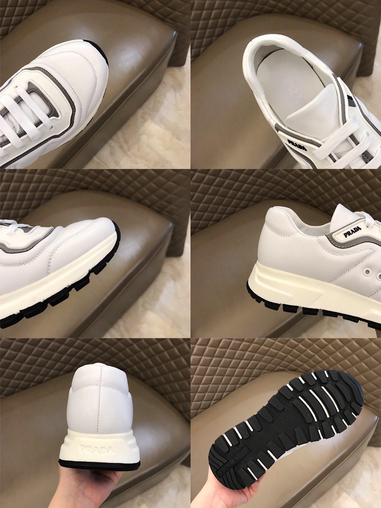 Prada Fashion Sneakers White and black line details with white sole MS02922