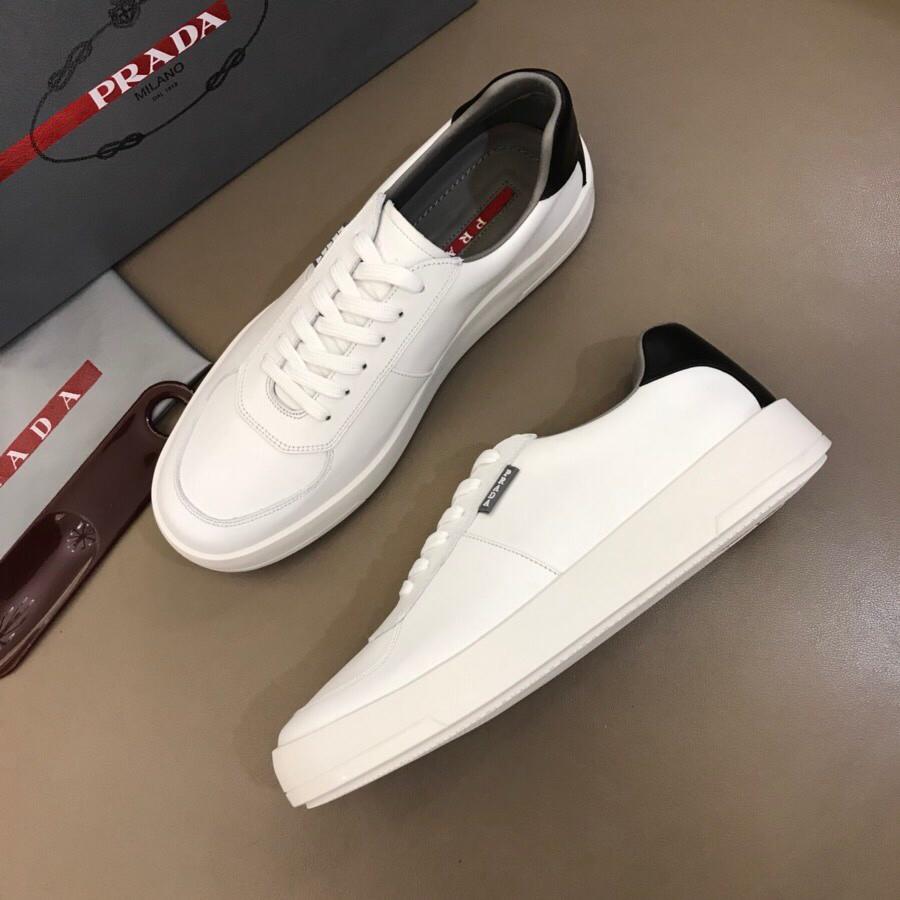 Prada Fashion Sneakers White and black heel with white sole MS02952