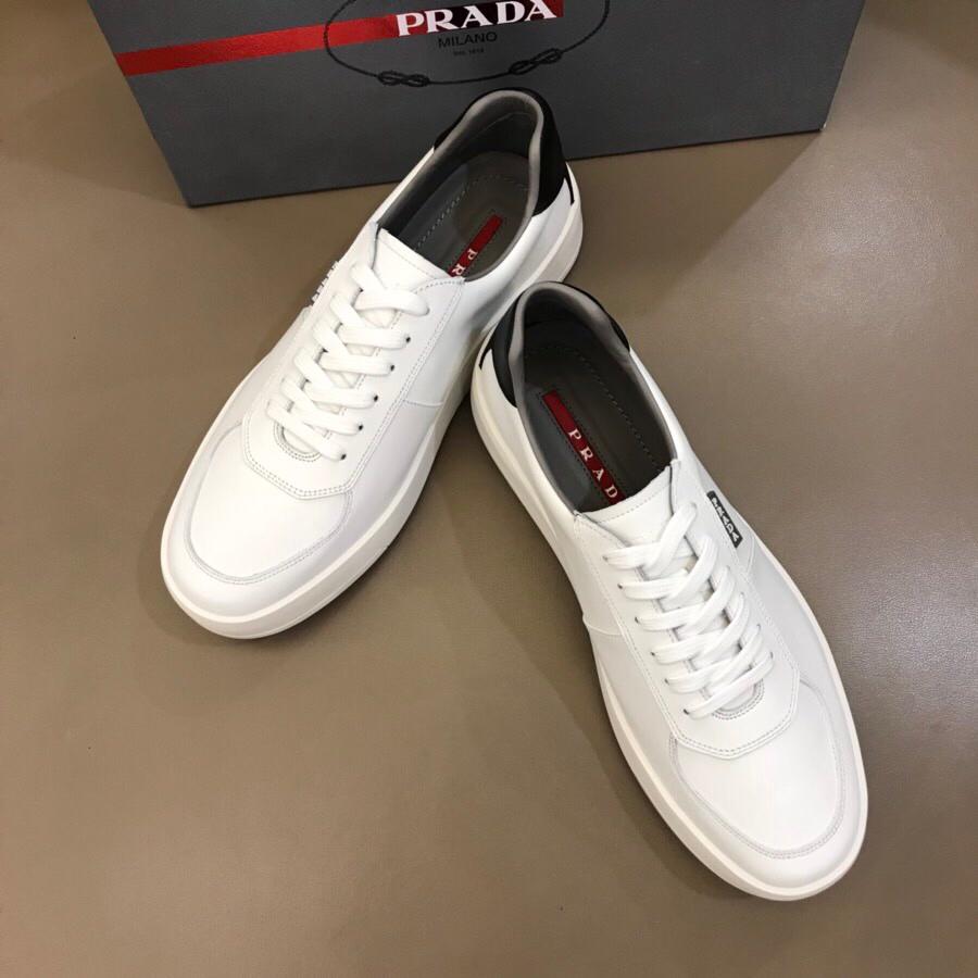 Prada Fashion Sneakers White and black heel with white sole MS02952