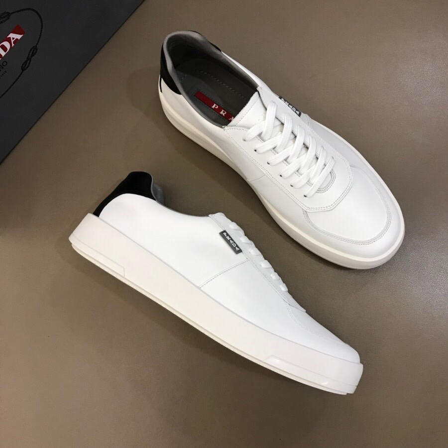 Prada Fashion Sneakers White and black heel with white sole MS02952