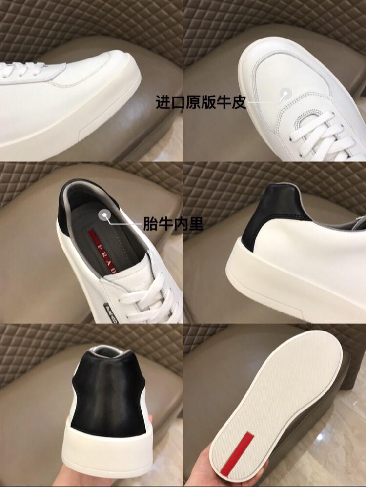 Prada Fashion Sneakers White and black heel with white sole MS02952