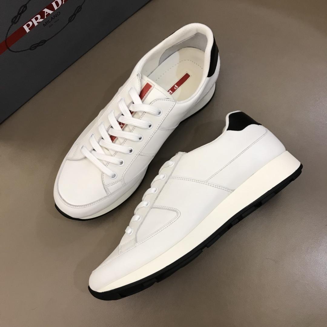Prada Fashion Sneakers White and black heel with white sole MS02944