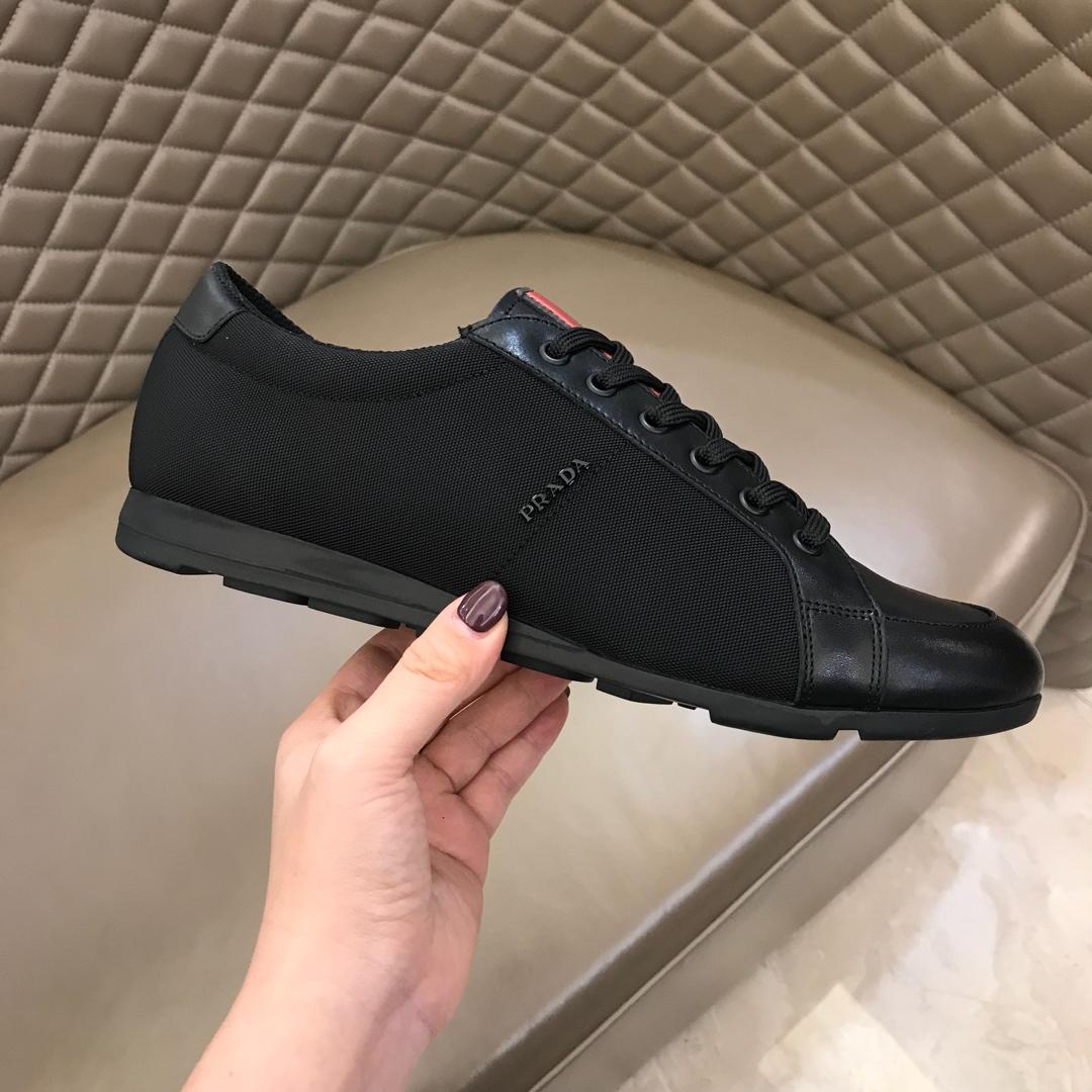 Prada Fashion Sneakers Black nylon and black leather toe with black sole MS02954