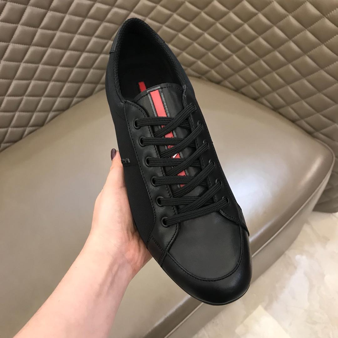 Prada Fashion Sneakers Black nylon and black leather toe with black sole MS02954