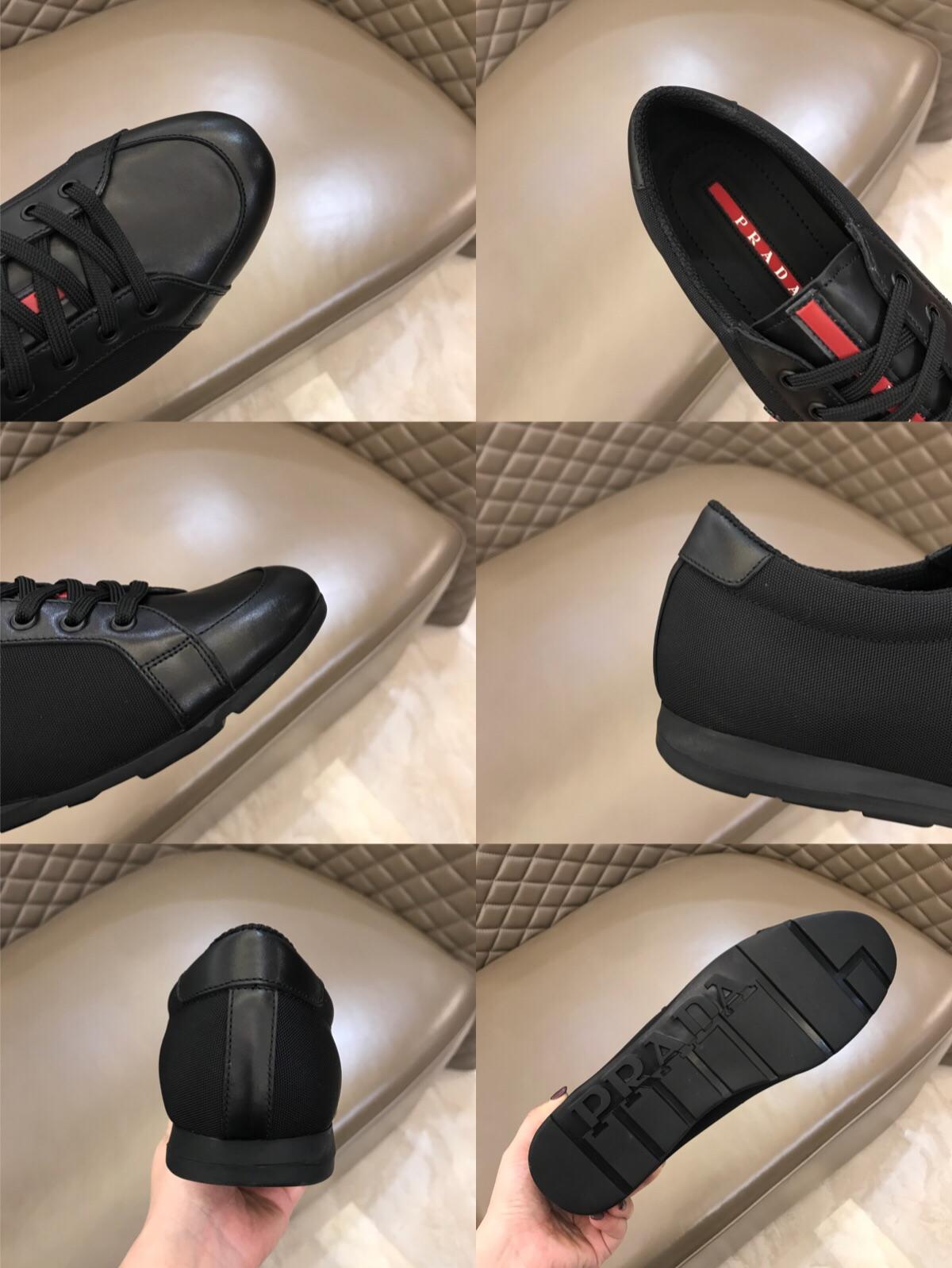 Prada Fashion Sneakers Black nylon and black leather toe with black sole MS02954