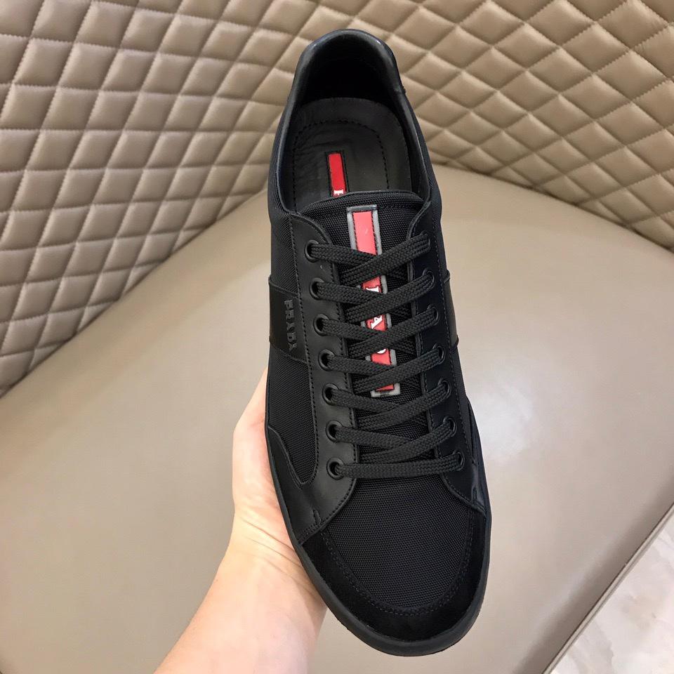 Prada Fashion Sneakers Black nylon and black leather details with black sole MS02946