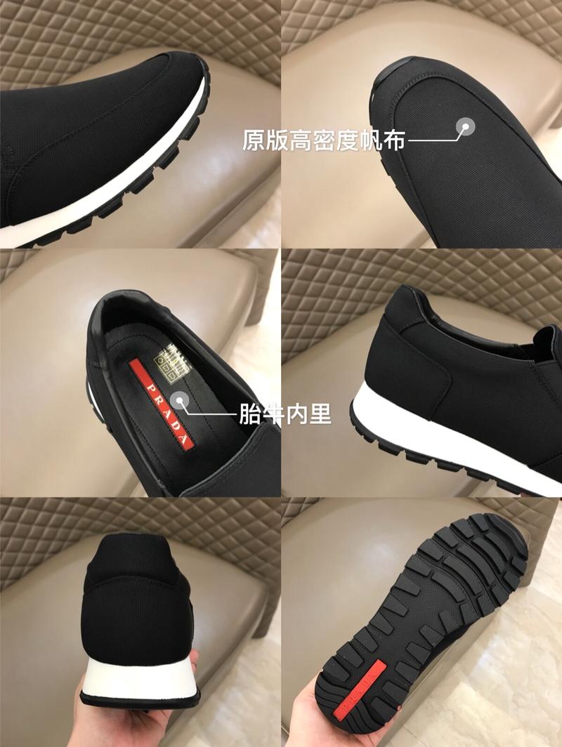 Prada Fashion Sneakers Black and white sole MS02935