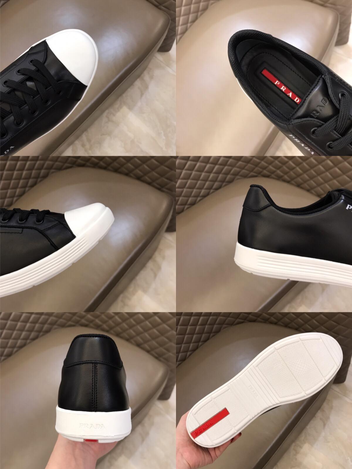 Prada Fashion Sneakers Black and white Prada print with white sole MS02938