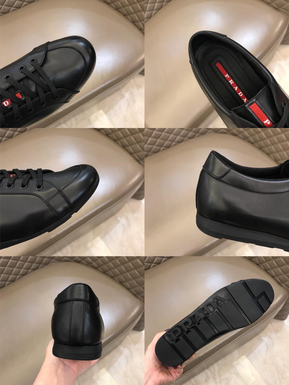 Prada Fashion Sneakers Black and red Prada patch tongue with black sole MS02953